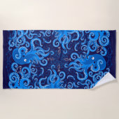 Blauwe octopus strandlaken (Voorkant)