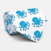 blauwe octopus stropdas (Opgerold)