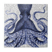 Blauwe octopus tegeltje (Voorkant)
