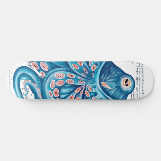 Blauwe octopus Tentacles  kaart Nautical Art Persoonlijk Skateboard (Horizontaal)