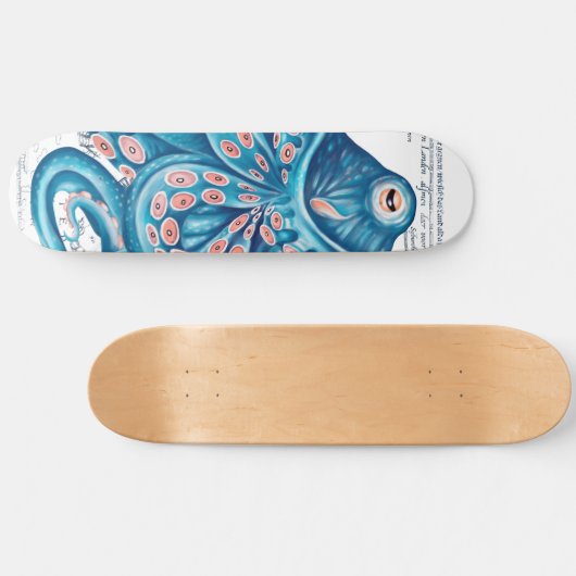 Blauwe octopus Tentacles  kaart Nautical Art Persoonlijk Skateboard (Horizontaal)