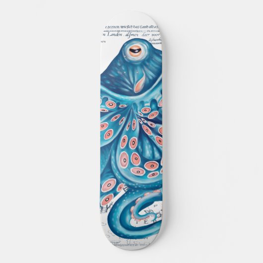 Blauwe octopus Tentacles  kaart Nautical Art Persoonlijk Skateboard (Voorkant)