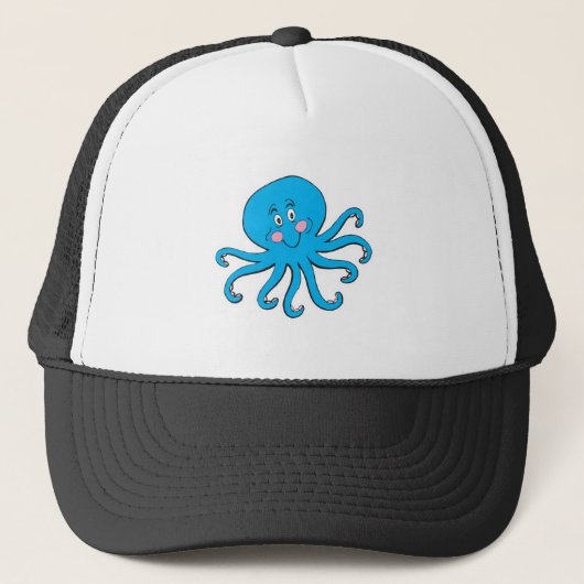 blauwe octopus trucker pet (Voorkant)