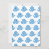 Blauwe octopus | Uitnodiging voor verjaardagsfeest (Achterkant)