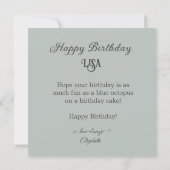 BLAUWE OCTOPUS VERSIERDE KINDERVERJAARDAGSTAART KAART (Achterkant)