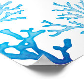 Blauwe Octopus Wall Art voor de woestenij Poster (Hoek)