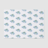 Blauwe Octopus Waterverf Pattern Beach Tissuepapier (Voorkant)