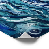 Blauwe Octopus Zeeleven Poster (Hoek)