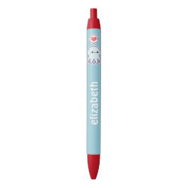 Blauwe octopus zwarte inkt pen