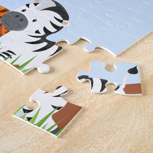 Blauwe Oerwoud Babydieren Puzzels (Zijkant)