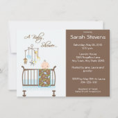 Blauwe Oerwoud Neursery Baby Shower Invitaties Kaart (Voorkant)