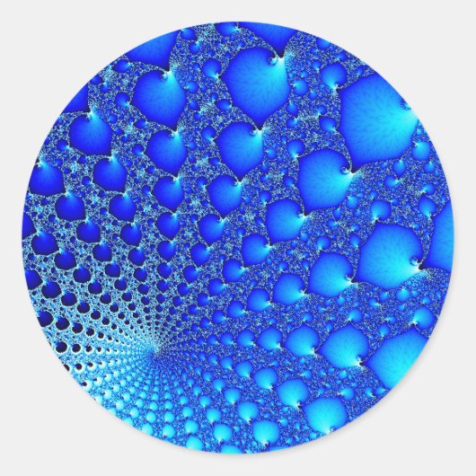Blauwe oester spiraal ronde sticker (Voorkant)
