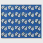 Blauwe oesters op blauw cadeaupapier (Vlak)