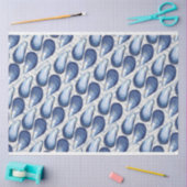 Blauwe oesters op chevron achtergrond tissuepapier (Craft)