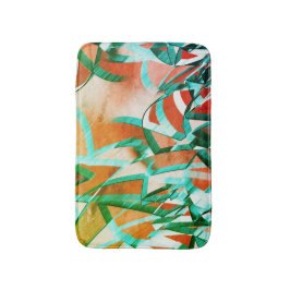 Blauwe of cyaanstrepen boven bijtend roodachtig si badmat