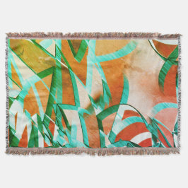 Blauwe of cyaanstrepen boven bijtend roodachtig si deken