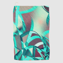 Blauwe of cyaanstrepen op rood, geboord afbeelding golfhanddoek