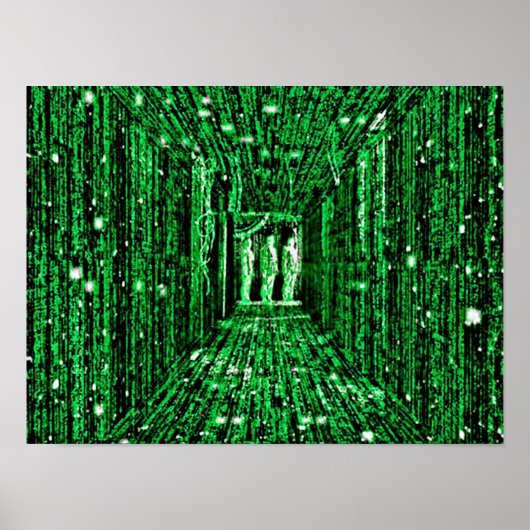 Blauwe of rode pil neo poster (Voorkant)