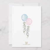 Blauwe of roze ballonnen Eucalyptus Gender onthull Kaart (Achterkant)