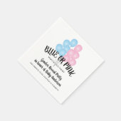 Blauwe of roze ballonnen Genderfeest Servet (Hoek)