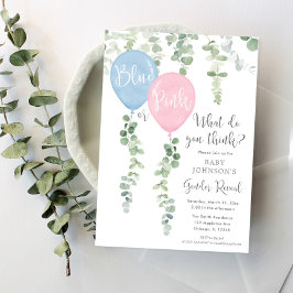 Blauwe of roze ballonnen groen geslacht onthullen kaart