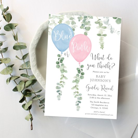 Blauwe of roze ballonnen groen geslacht onthullen kaart