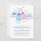 Blauwe of roze sneaker genderonthulling kaart (Voorkant)