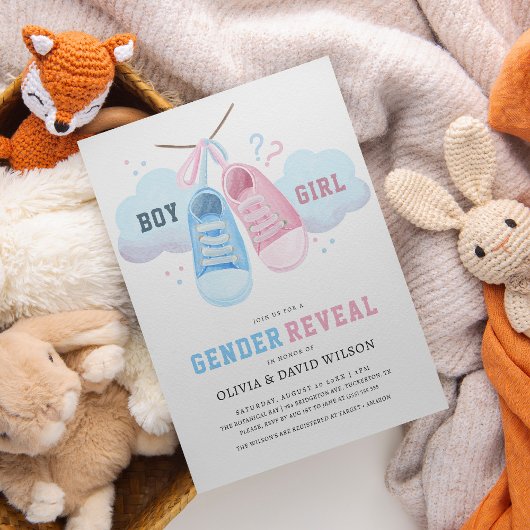 Blauwe of roze sneaker genderonthulling kaart