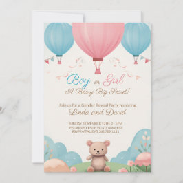 Blauwe of roze Teddy Bear Geslacht Partij Kaart