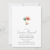 Blauwe of roze Waterverf geslachtsonthulling Kaart (Voorkant)