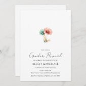 Blauwe of roze Waterverf geslachtsonthulling Kaart (Voorkant / Achterkant)