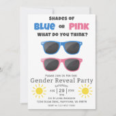 Blauwe of Roze Zonnebril Zomer Geslacht onthullen Kaart (Voorkant)