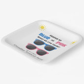 Blauwe of Roze Zonnebril Zomer Geslacht onthullen Papieren Bordje (Gebogen)