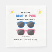 Blauwe of Roze Zonnebril Zomer Geslacht onthullen Servet (Voorkant)