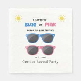 Blauwe of Roze Zonnebril Zomer Geslacht onthullen Servet
