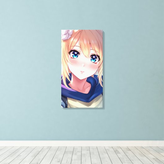 Blauwe Ogen 2 Canvas Afdruk (Insitu (Houten vloer))