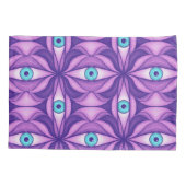 Blauwe Ogen Abstract Botanisch Paars Bloempatroon Kussensloop (Achterkant)