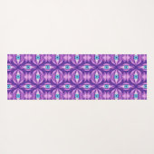 Blauwe Ogen Abstract Botanisch Paars Bloempatroon Yogamat (Achterkant (horizontaal))