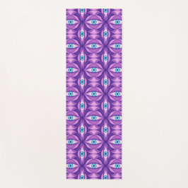 Blauwe Ogen Abstract Botanisch Paars Bloempatroon Yogamat