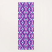 Blauwe Ogen Abstract Botanisch Paars Bloempatroon Yogamat (Achterkant)