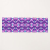 Blauwe Ogen Abstract Botanisch Paars Bloempatroon Yogamat (Voorkant (horizontaal))