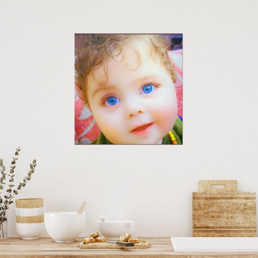 Blauwe ogen baby poster (Keuken)