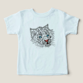 Blauwe ogen baby tijger peuter T-shirt