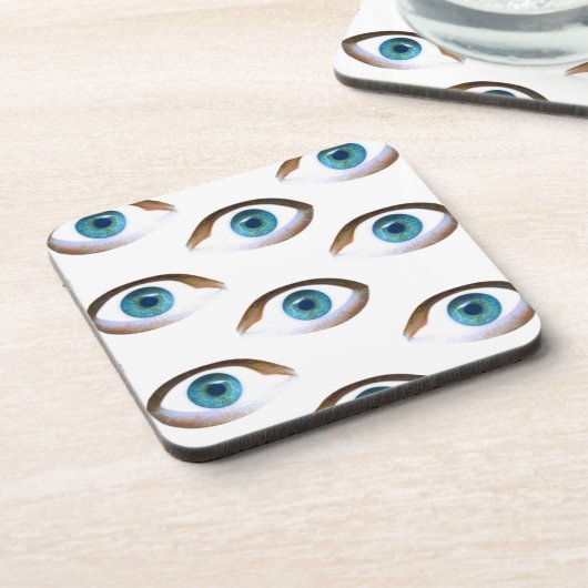 blauwe ogen bier onderzetter (Linkerzijde)