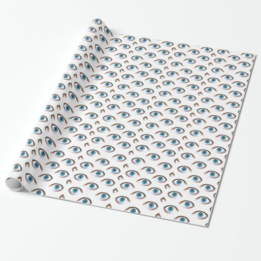 blauwe ogen cadeaupapier (Uitgerold)
