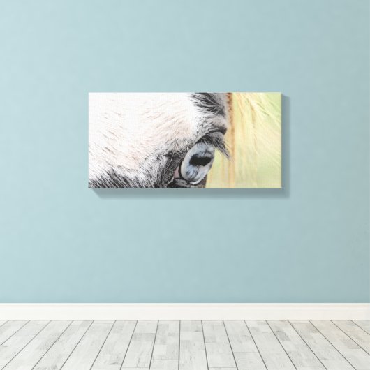 Blauwe ogen canvas afdruk (Insitu (Houten vloer))