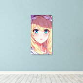 Blauwe ogen canvas afdruk (Insitu (Houten vloer))