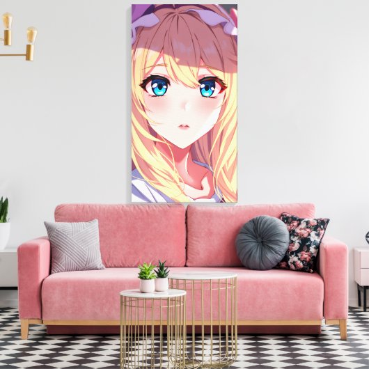 Blauwe ogen canvas afdruk (Insitu (Woonkamer))