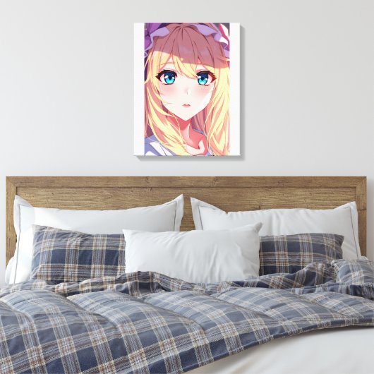 Blauwe ogen canvas afdruk (Insitu (Slaapkamer))