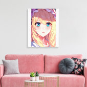 Blauwe ogen canvas afdruk (Insitu (Woonkamer))